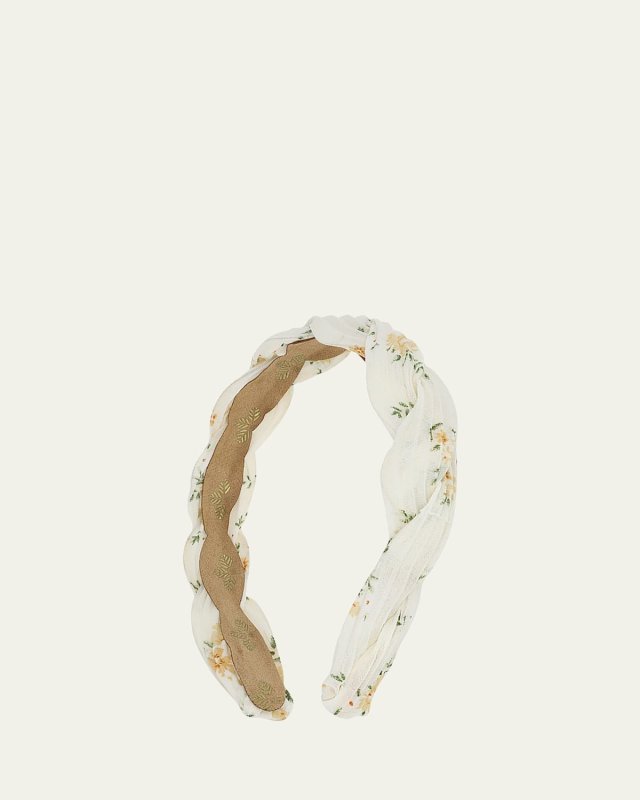 Macie Twisted Flower-Print Headband